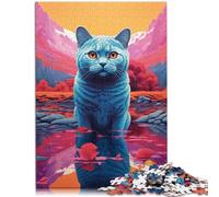 jigsaw puzzles for adults 1000 pieces British shorthair cat learning educational puzzle 26x38cm is ideal as gifts for the whole family