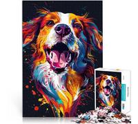 Jigsaw Puzzles for Adults 1000 Pieces Brittany Dog Art Family Entertainment Toys 26x38cm with Matching Poster and Trivia Sheet