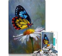 Jigsaw Puzzles for Adults 1000 Pieces Butterflies And Daisies,Help The Brain Exercise Addictive Toys to Cultivate Patience Perfect Decoration 75x50cm