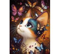 Jigsaw Puzzles for Adults 1000 Pieces Butterfly Cat Ears, 75x50cm 1000 pieces puzzles for adults, Educational Game Challenge Toy, Impossible Puzzle for Family Activity