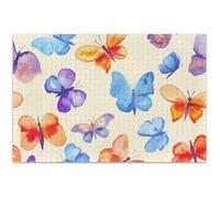 Jigsaw Puzzles for Adults 1000 Pieces Butterfly Colorful Orange Beige Art Decor Painting Unique Puzzle White Elephant Party Gifts, 29.5x19.7 Inch