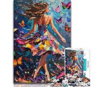 Jigsaw Puzzles for Adults 1000 Pieces Butterfly Girl Oil Painting 1000 Piece Jigsaw,Fun Activity for Home, Rainy Days Toys, Birthday Gifts (size 75x50cm)
