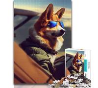Jigsaw Puzzles for Adults 1000 Pieces Call Sign Corgi Puzzles for Teenagers,Staycation Kill Time with Fully Interlocking Randomly Shaped Pieces 75x50cm