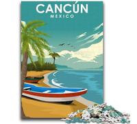 Jigsaw Puzzles for Adults 1000 Pieces Cancun Mexico Travel Print Adult Jigsaw,Decompressing Intellectual Educational Toy Birthday Gift (26x38cm)