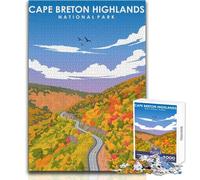 Jigsaw Puzzles for Adults 1000 Pieces Cape Breton Highlands Art Brainteaser Family Games Learning Educational Educational Toy Size 50x75cm