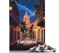 Jigsaw Puzzles for Adults 1000 Pieces Cartagena, Colombia Street at Night Puzzles for Adults Family Puzzle Game Birthday Gifts Puzzle Casual Games 1000pcs (75x50cm)