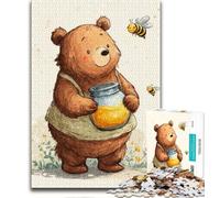 Jigsaw Puzzles for Adults 1000 Pieces Cartoon Brown Bear Teenager Puzzles,Challenging Game for Is Ideal As A Gift for The Whole Family (size 38x26cm)