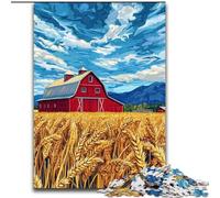 Jigsaw Puzzles for Adults 1000 Pieces Cartoon Wheat Field Learning Educational Toys Family Games Suitable for Desktop Decoration (size 26x38cm)