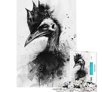 Jigsaw Puzzles for Adults 1000 Pieces Cassowary Watercolor Help The Brain Exercise Tough Challenge Educational Game for Age 14+ Game (38x52cm)