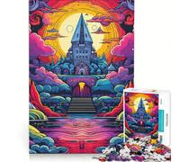 Jigsaw Puzzles for Adults 1000 Pieces Castle Fantasy, Educational Games, Precision Cutting, Artists' Collection, Fine Arts 38x52cm