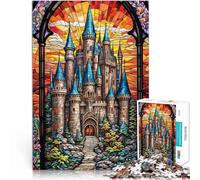 Jigsaw Puzzles for Adults 1000 Pieces Castle Stained Glass Educational Games for is ideal as a gift for the whole family 50x70cm