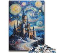 Jigsaw Puzzles for Adults 1000 Pieces Castle Under The Stars Toys Educational Games Stress Relieving Suitable for Desktop Decoration 50x75cm