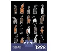 Jigsaw Puzzles for Adults 1000 Pieces Cat Butt Funny Toilet Jigsaw Puzzle Relaxing Games Precision Cutting Unique Birthday And Xmas Gifts 52x38cm/1000pcs
