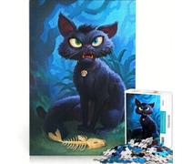 Jigsaw Puzzles for Adults 1000 Pieces Cat Eat Fish, Educational Games, Precision Cutting, Artists' Collection, Fine Arts 38x52cm