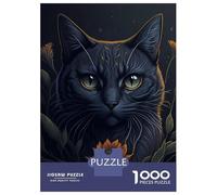Jigsaw Puzzles for Adults 1000 Pieces Cat Flower Green Eye Jigsaw Puzzle Relaxing Games Precision Cutting Unique Birthday And Xmas Gifts 38x26cm/1000pcs