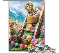 Jigsaw Puzzles for Adults 1000 Pieces Cat in The Garden, for Educational Game Challenge Toy Enhance Memory for Age 14 (Size 50x75cm)