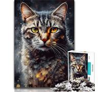 Jigsaw Puzzles for Adults 1000 Pieces Cat Oil Paint Portrait Puzzles for Adults,Challenging Family Activity Games DIY Toy for Home Wall Decor Gifts (size 38x26cm)
