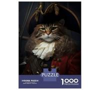 Jigsaw Puzzles for Adults 1000 Pieces Cat Pirate in A Hat Adult Jigsaw Hands-on Game Pattern Assembly Challenging To Complete 52x38cm/1000pcs