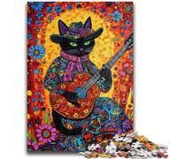Jigsaw Puzzles for Adults 1000 Pieces Cat Playing Guitar Among Flowers 1000 Pieces for Adults,is Ideal As Gifts for The Whole Family for Age 14+ (50x75cm)