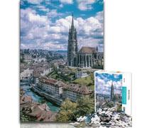 Jigsaw Puzzles for Adults 1000 Pieces Cathedral of Bern Switzerland,Educational Games Home Decoration Is Ideal As A Gift for The Whole Family (38x26cm)