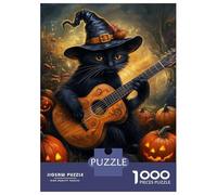 Jigsaw Puzzles for Adults 1000 Pieces Cat's Halloween Melody -1 Adult Jigsaw Puzzle Brain Teaser Game Precision Cutting Educational Challenge 52x38cm/1000pcs