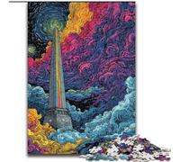 Jigsaw Puzzles for Adults 1000 Pieces Celestial Obelisk Splitting,Challenging Difficult with Fully Interlocking Randomly Shaped Pieces 38x26cm