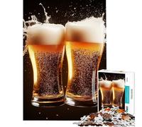 Jigsaw Puzzles for Adults 1000 Pieces Cheers! Two Glasses of Beer Jigsaw 1000 Piece Toy Wall Decor Birthday Present Deal As Gifts for The Whole Family (50x75cm)