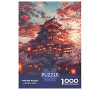 Jigsaw Puzzles for Adults 1000 Pieces Cherry Blossom Castle Glow Adult Jigsaw Hands-on Game Pattern Assembly Challenging To Complete 52x38cm/1000pcs