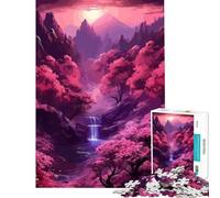 Jigsaw Puzzles for Adults 1000 Pieces Cherry Blossom Japan Art Fun Activities at Home Improve Memory Practical Game for And from 14 Years And over (50x75cm)