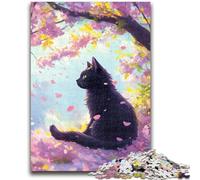 Jigsaw Puzzles for Adults 1000 Pieces Cherry Blossom Tree Cat Adult Jigsaw,Decompressing Intellectual Educational Toy Birthday Gift (50x75cm)