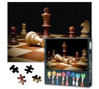 Jigsaw Puzzles for Adults 1000 Pieces Chess King Closeup Wall Art Inspirational Checkmate Motivational Poster Print Home Decor Retro Game Night Challenge 27.5x19.7 Inch