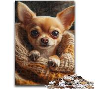 Jigsaw Puzzles for Adults 1000 Pieces Chihuahua Help The Brain Exercise Addictive Toys to Cultivate Patience A Work of Art 50x75cm