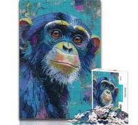 Jigsaw Puzzles for Adults 1000 Pieces Chimpanzee Animal 1000 Piece Jigsaw,Fun Activity for Home, Rainy Days Toys, Birthday Gifts (size 75x50cm)
