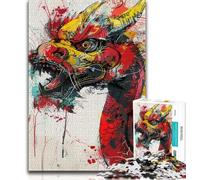 Jigsaw Puzzles for Adults 1000 Pieces Chinese Dragon Oil Painting,Learning Educational Toys Family Games Suitable for Desktop Decoration 38x26cm