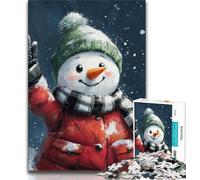 Jigsaw Puzzles for Adults 1000 Pieces Christmas Snowman Teenager Jigsaw,Interesting Stress Reduction Parent-child Interaction 26x38cm