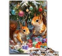Jigsaw Puzzles for Adults 1000 Pieces Christmas Squirrel for Age 14 Years And over Decompressing Intellectual Educational Toy Great Gift 38x26cm