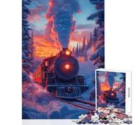 Jigsaw Puzzles for Adults 1000 Pieces Chugging Through Winter's Glow Impossible Game Difficult Challenge Educational Toy Improving Love between Couples (50X75cm)