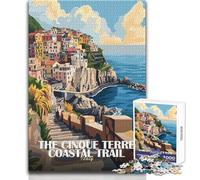 Jigsaw Puzzles for Adults 1000 Pieces Cinque Terre Coastal Trail Italy Artwork Brainteaser Family Games Learning Educational Educational Toy Size 50x75cm