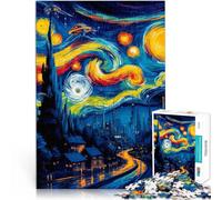 Jigsaw Puzzles for Adults 1000 Pieces City Blue Educational Stress Relief Toy 38x52cm Enhance love between couples for ages 14+
