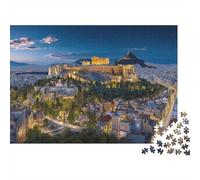 Jigsaw Puzzles for Adults 1000 Pieces Cityscape of Athens Jigsaw Puzzle Greece Panoramic Wood Puzzle Family Decoration Multi Colour Fantasy & Mythology Therapeutic Fun 1000pcs (75x50cm)