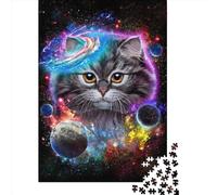Jigsaw Puzzles for Adults 1000 Pieces Classic Cat in Galaxy Space Cosmos Paper Puzzle Relaxing Puzzle Jigsaw Game Brain Teasers 1000pcs (38x26cm)