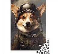 Jigsaw Puzzles for Adults 1000 Pieces Classic Corgi Soldier Wooden Puzzle Relaxing Puzzle Jigsaw Game Brain Teasers 1000pcs (75x50cm)