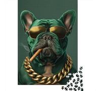 Jigsaw Puzzles for Adults 1000 Pieces Classic French Bulldog Wooden Puzzle Relaxing Puzzle Jigsaw Game Brain Teasers 1000pcs (75x50cm)