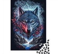 Jigsaw Puzzles for Adults 1000 Pieces Classic Painted Wolf Artwork Wooden Puzzle Relaxing Puzzle Jigsaw Game Brain Teasers 1000pcs (75x50cm)