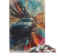 Jigsaw Puzzles for Adults 1000 Pieces Classic Speed Blur Car Art Wooden Puzzle Relaxing Puzzle Jigsaw Game Brain Teasers 1000pcs (75x50cm)