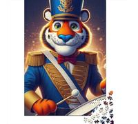 Jigsaw Puzzles for Adults 1000 Pieces Classic Tiger Drumming Paper Puzzle Relaxing Puzzle Jigsaw Game Brain Teasers 1000pcs (38x26cm)