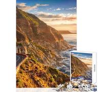 Jigsaw Puzzles for Adults 1000 Pieces Coastal Road at Sunset Family Game Enhance Memory Toy Wall Decor Improving Love between Couples (38x26cm)