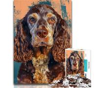 Jigsaw Puzzles for Adults 1000 Pieces Cocker Spaniel Dog Adult Jigsaw,is Ideal As Gifts for The Whole Family Suitable for And 14 (size 75x50cm)