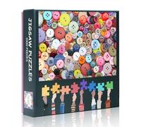 Jigsaw Puzzles for Adults 1000 Pieces, Colored Buttons Puzzle-Extra Difficult Jigsaw Cut, Personalised Puzzles, Letter on Back No Dust, Home Decor Birthday Party Gift for Men Women(50.5x70.5cm)