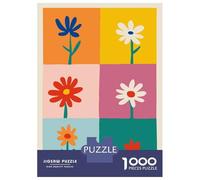 Jigsaw Puzzles for Adults 1000 Pieces Colorful Abstract Flowers in Blocks Jigsaw for Adults Family Game Staycation Kill Time Great Gift for Gaming 52x38cm/1000pcs